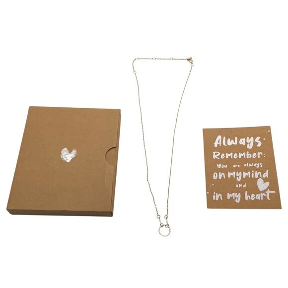 Hand & Heart Gold Open Circle Pendant Necklace I Love You To The Moon & Back - Picture 1 of 9